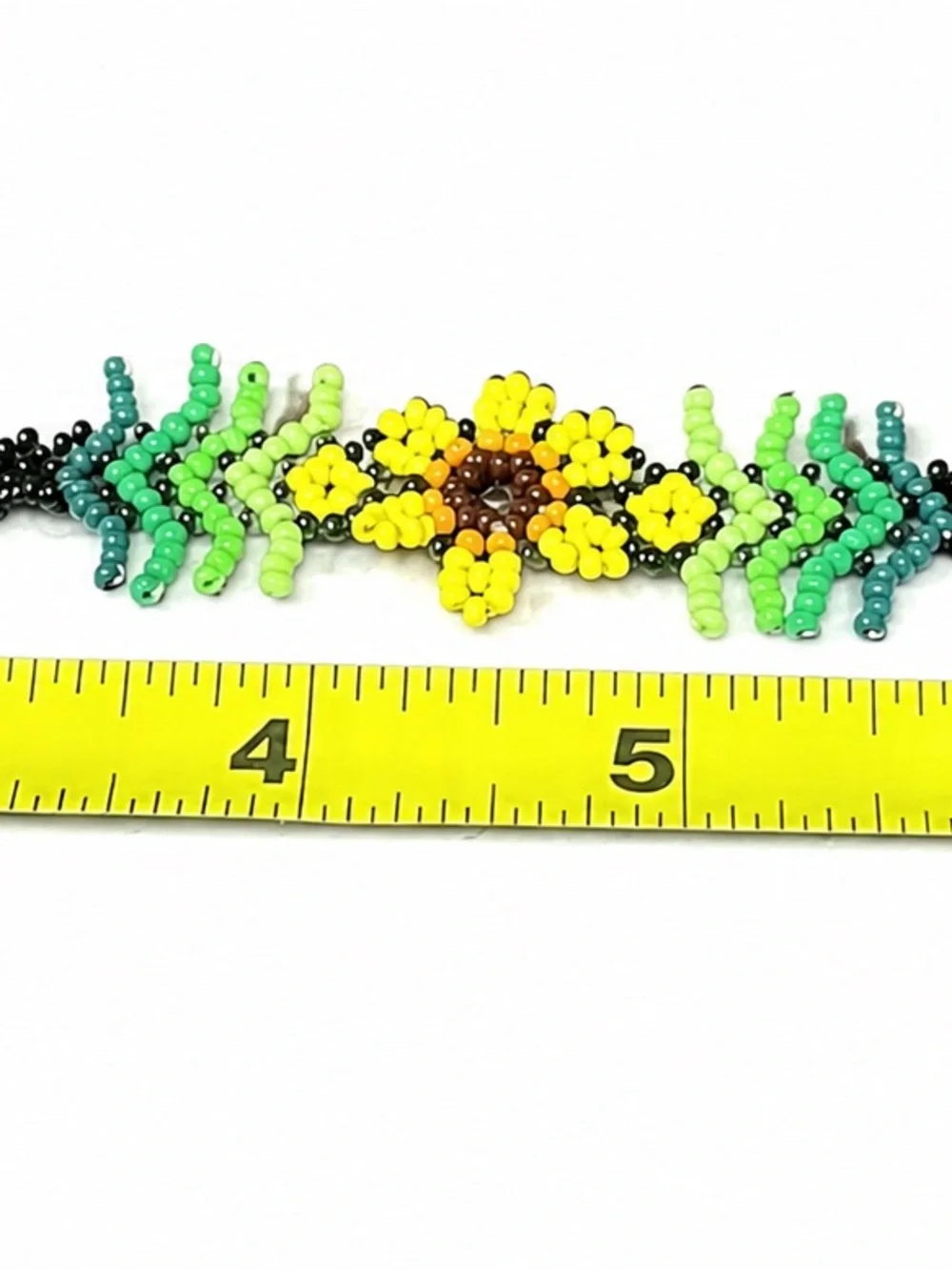 Handmade Yellow Floral Beaded Bracelet - Women's Accessory